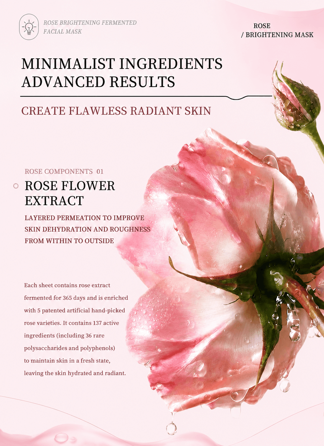 Rose Brightening Fermented Mask detail